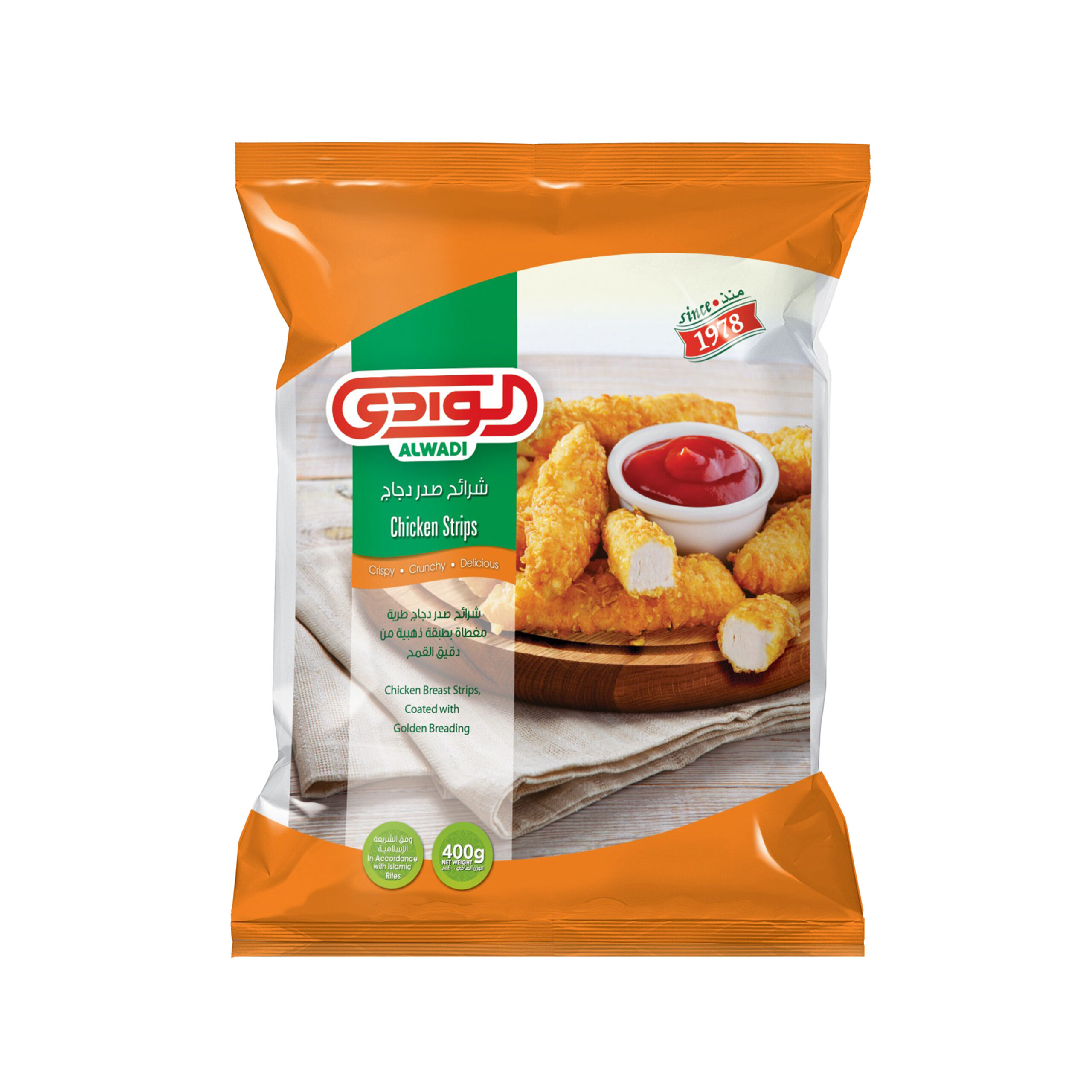 BREADED CHICKEN BREAST STRIPS 400 GM HOT