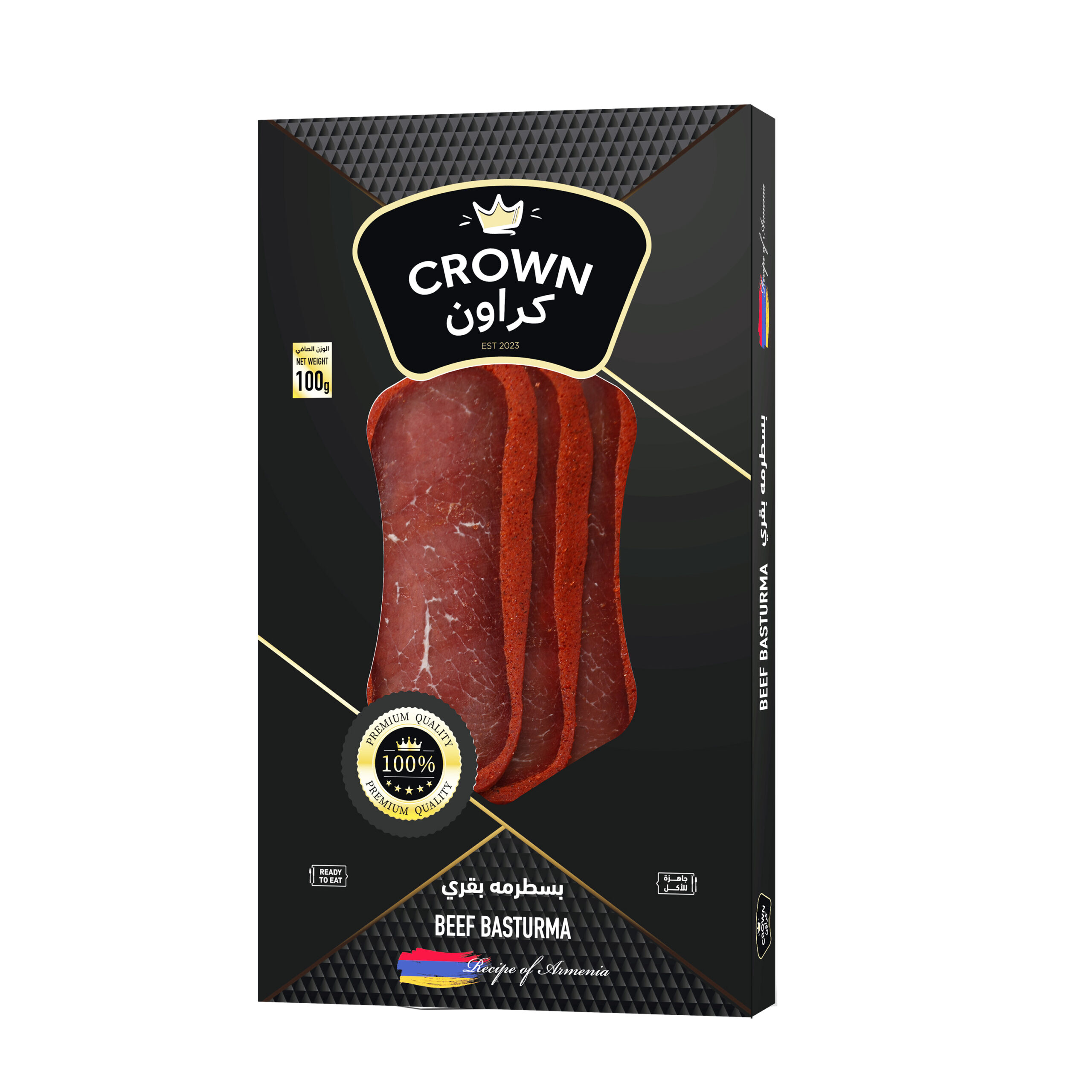 CROWN BEEF BASTURMA 100 GM SLICES